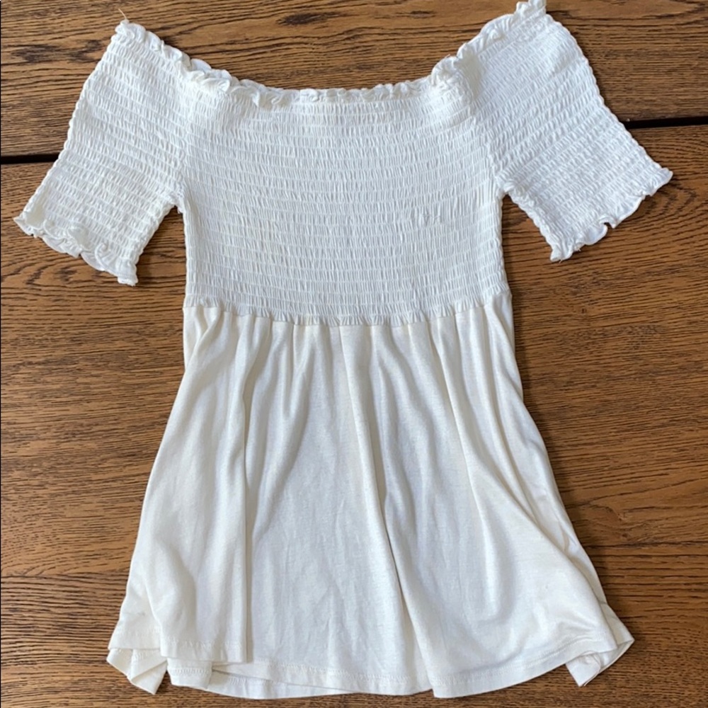 Ruched white top